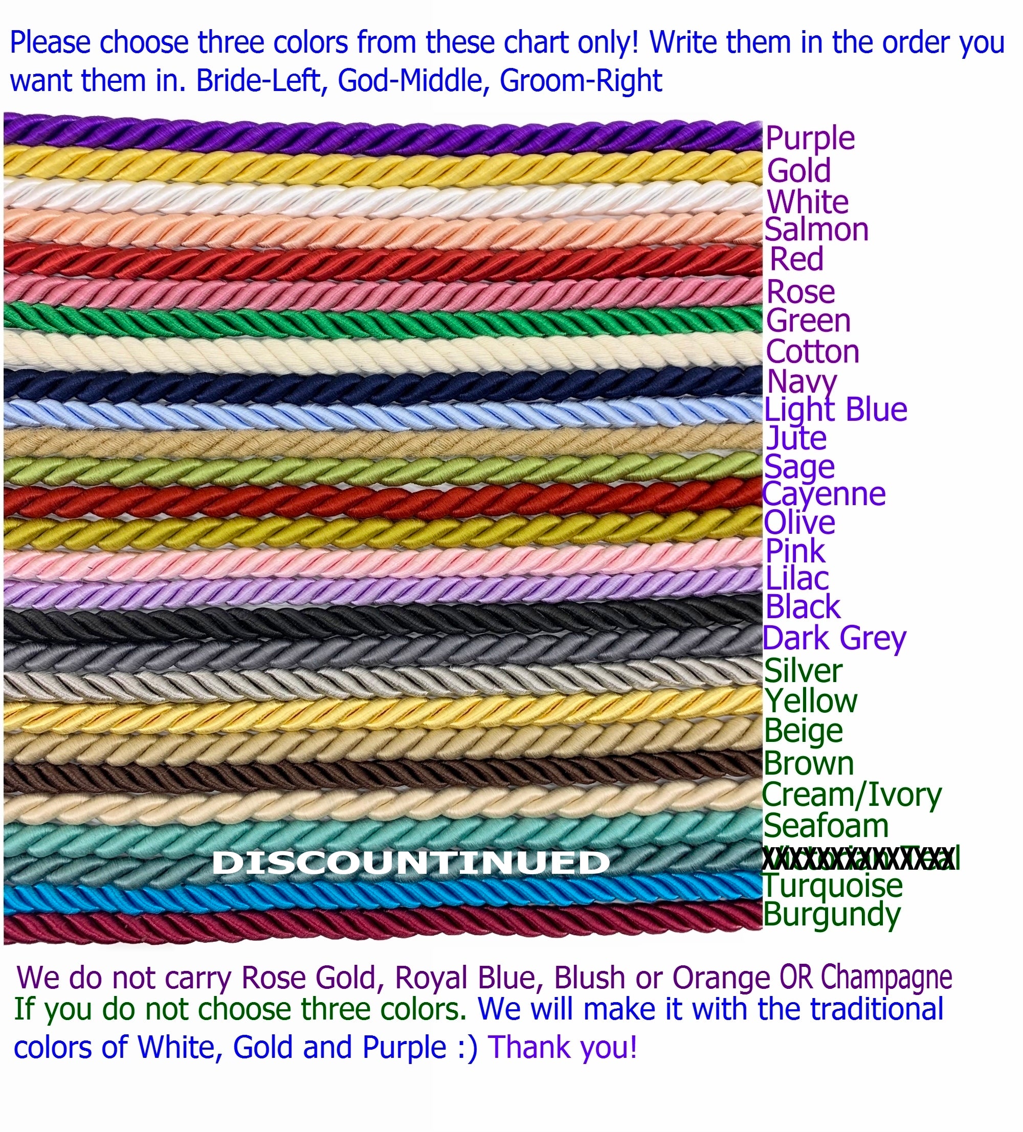 Unity Braids® A Cord Of Three Strands with Burlap Flower Unity Ropes