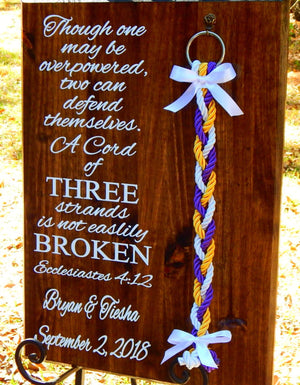 Cord of Three Strands, Wedding Board Signs, Unity Braids® - Unity Braids