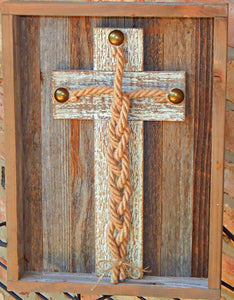 Cord Of Three Strands Board Sign, Framed Unity Wood Rustic Cross, Alternative Wedding Unity Idea, Unity Braids®